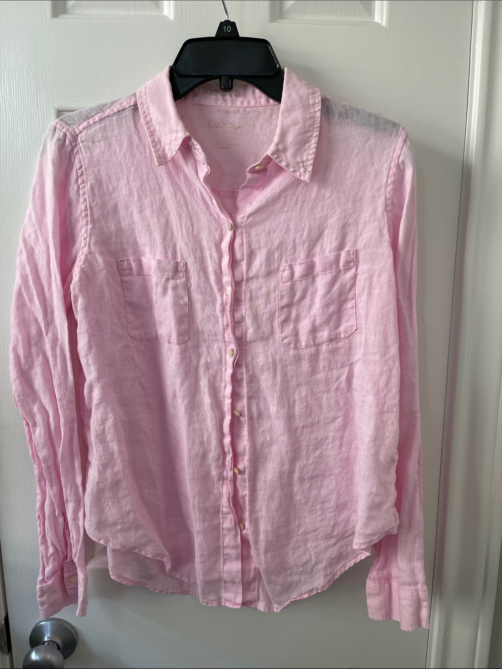 Lilly Pulitzer Pale Pink Linen Shirt